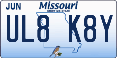MO license plate UL8K8Y