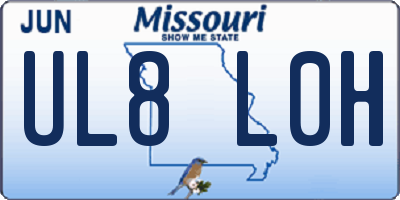 MO license plate UL8L0H