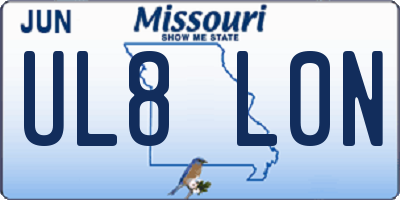 MO license plate UL8L0N
