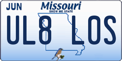 MO license plate UL8L0S