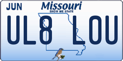 MO license plate UL8L0U