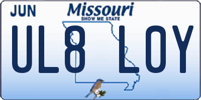 MO license plate UL8L0Y