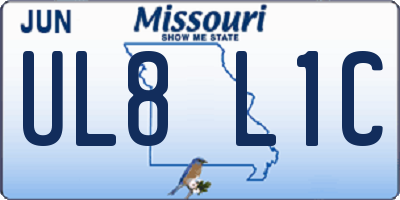 MO license plate UL8L1C