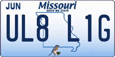 MO license plate UL8L1G