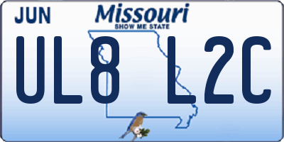 MO license plate UL8L2C