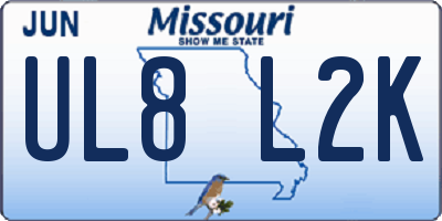 MO license plate UL8L2K