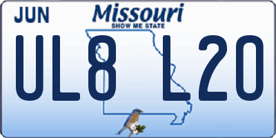MO license plate UL8L2O