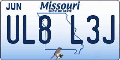 MO license plate UL8L3J