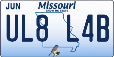 MO license plate UL8L4B