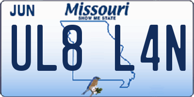 MO license plate UL8L4N