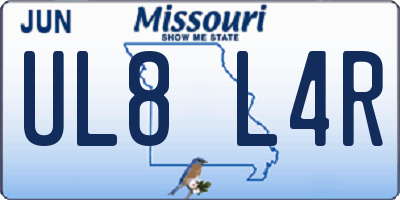 MO license plate UL8L4R