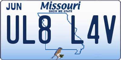MO license plate UL8L4V