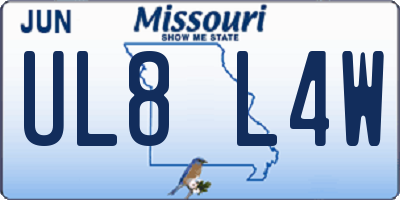 MO license plate UL8L4W