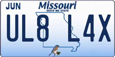 MO license plate UL8L4X
