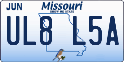 MO license plate UL8L5A