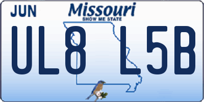 MO license plate UL8L5B