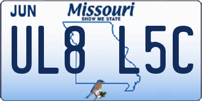 MO license plate UL8L5C