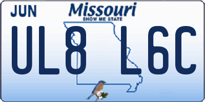 MO license plate UL8L6C