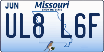 MO license plate UL8L6F