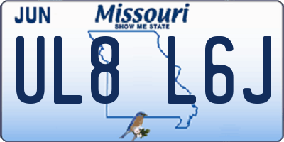 MO license plate UL8L6J
