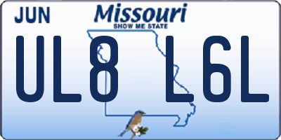 MO license plate UL8L6L