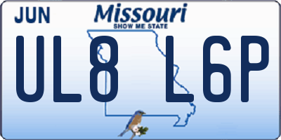 MO license plate UL8L6P