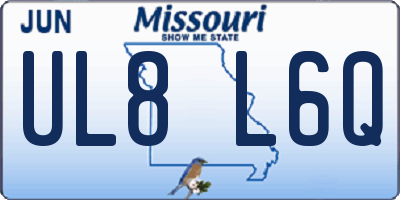 MO license plate UL8L6Q
