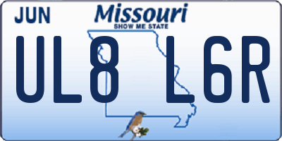 MO license plate UL8L6R