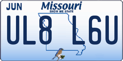 MO license plate UL8L6U