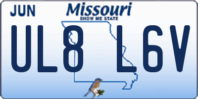 MO license plate UL8L6V