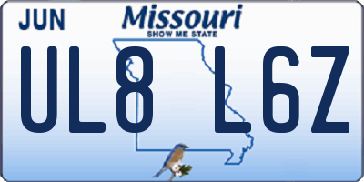 MO license plate UL8L6Z