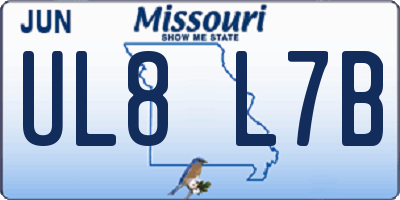MO license plate UL8L7B