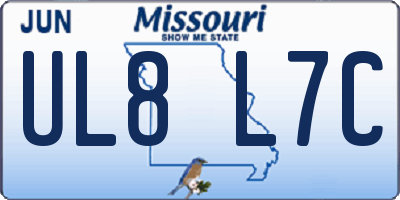 MO license plate UL8L7C