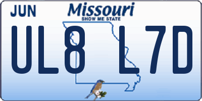 MO license plate UL8L7D