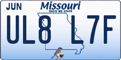 MO license plate UL8L7F