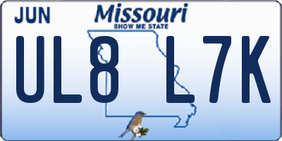 MO license plate UL8L7K
