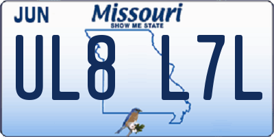 MO license plate UL8L7L