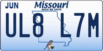 MO license plate UL8L7M