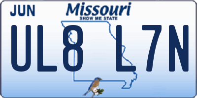 MO license plate UL8L7N