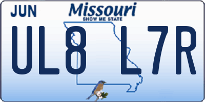 MO license plate UL8L7R