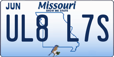 MO license plate UL8L7S
