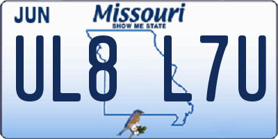 MO license plate UL8L7U
