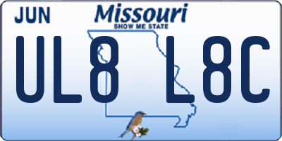 MO license plate UL8L8C