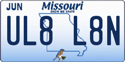 MO license plate UL8L8N