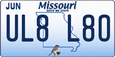 MO license plate UL8L8O