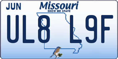 MO license plate UL8L9F