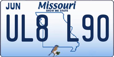MO license plate UL8L9O