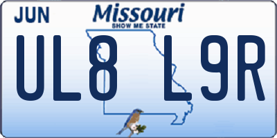 MO license plate UL8L9R