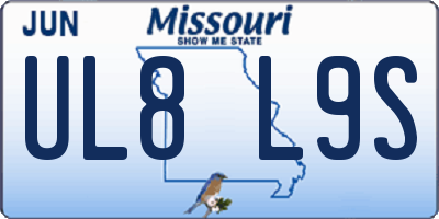 MO license plate UL8L9S