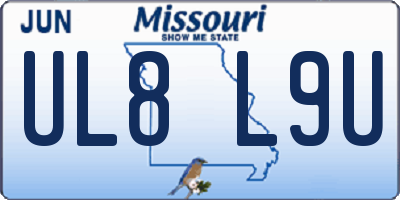 MO license plate UL8L9U